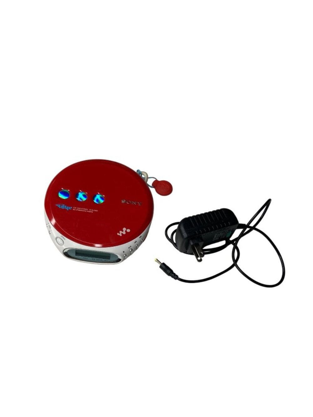 Sony Walkman D-EJ360 CD Player Red G-Protection AC Adapter Retro Vintage NOT TES